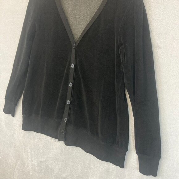 WILT Slouchy Velour Cardigan Sweater Black Womens XS Velour Made In USA Boxy - Picture 6 of 12